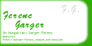 ferenc garger business card